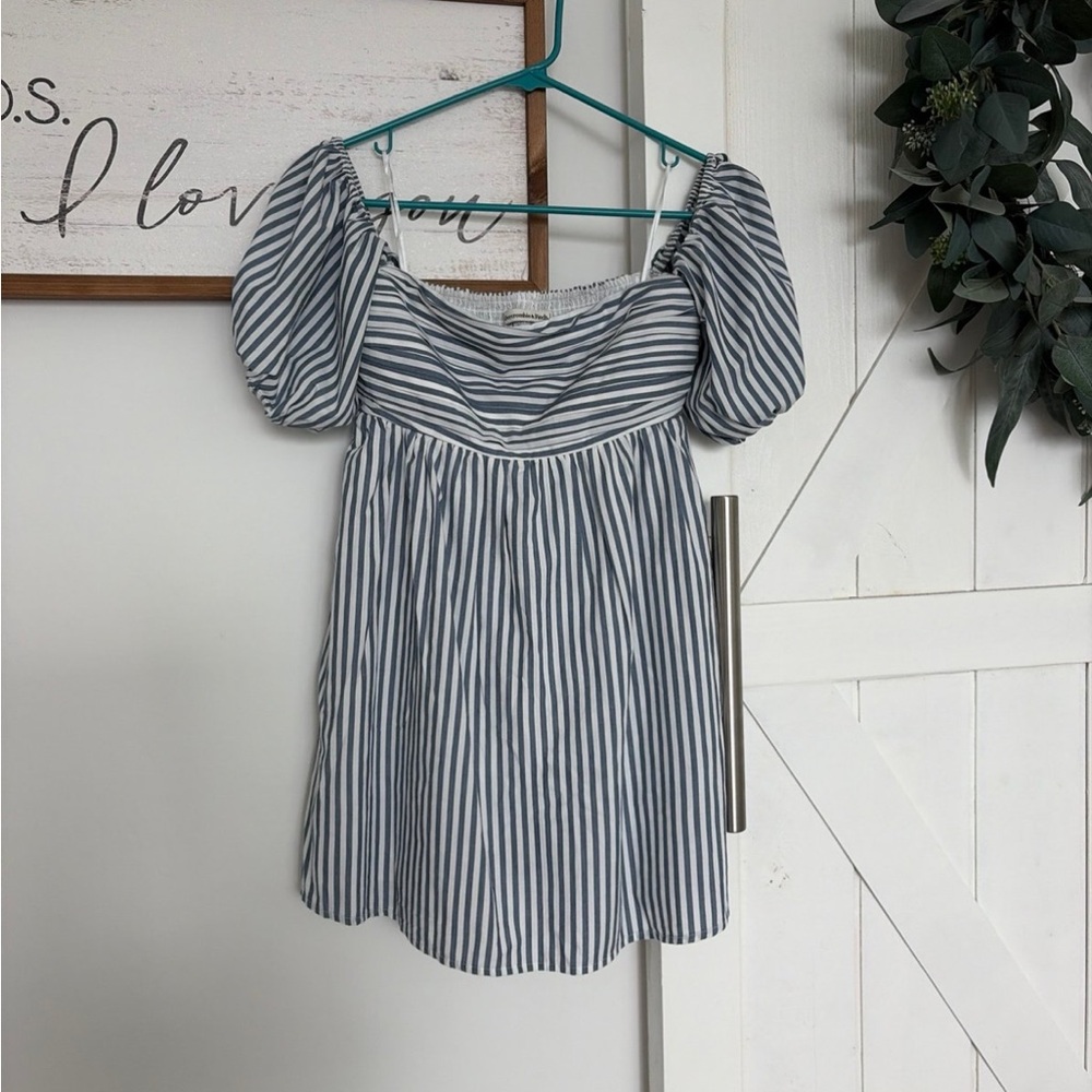 Abercrombie & Fitch Blue & White Striped Emerson Dress